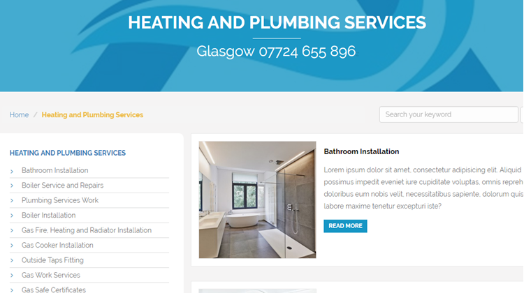 New Umbraco Glasgow Plumbing Web Site in Development for Launch in January 2017